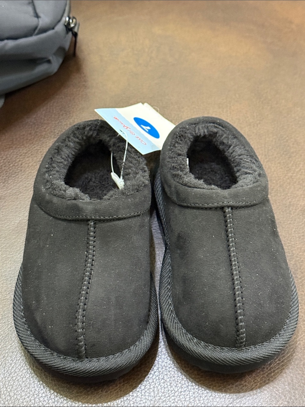 Cat & Jack Black Kids Slip-On Cozy Slippers